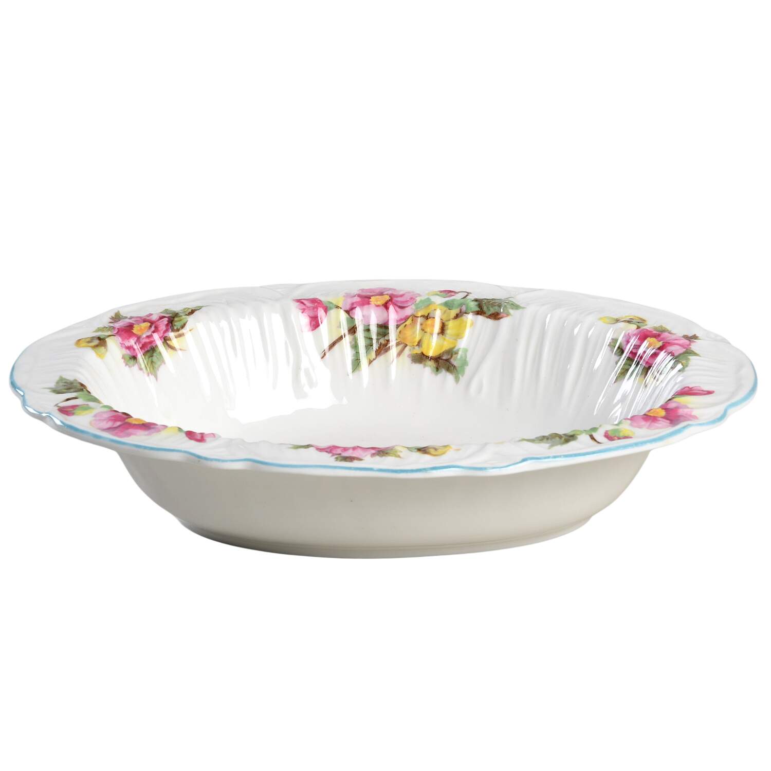 Begonia (Oleander Shape) 9" Oval Vegetable Bowl by Shelley-1