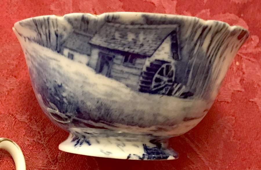 Blue Devon Open Sugar Bowl by Shelley-1