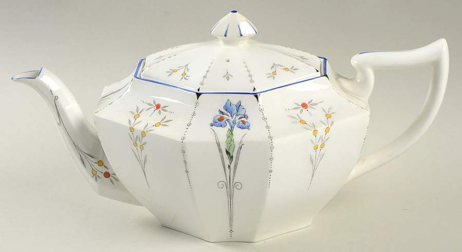 Blue Iris Teapot & Lid by Shelley-1