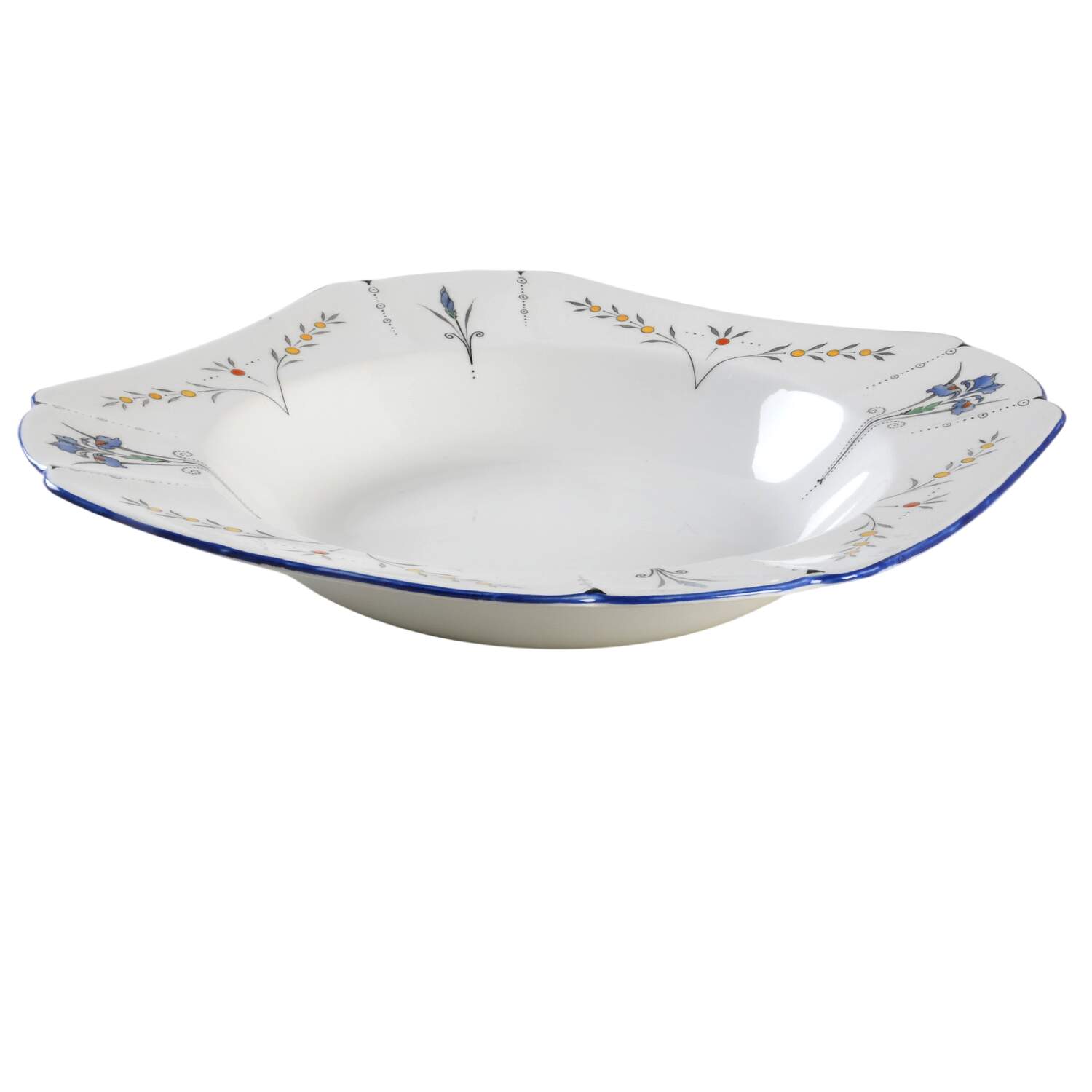 Blue Iris Large Rim Soup Bowl by Shelley-1