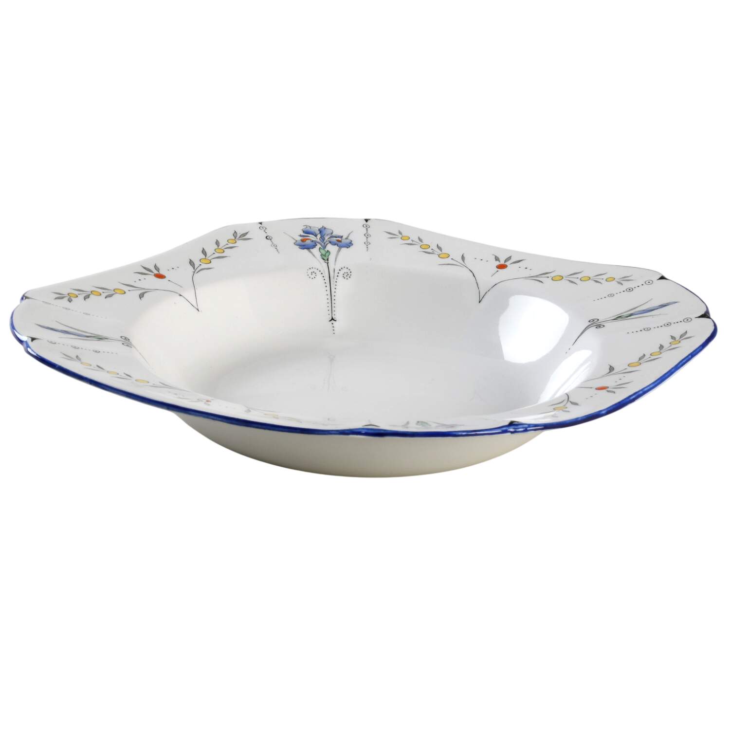 Blue Iris Rim Soup Bowl by Shelley-1