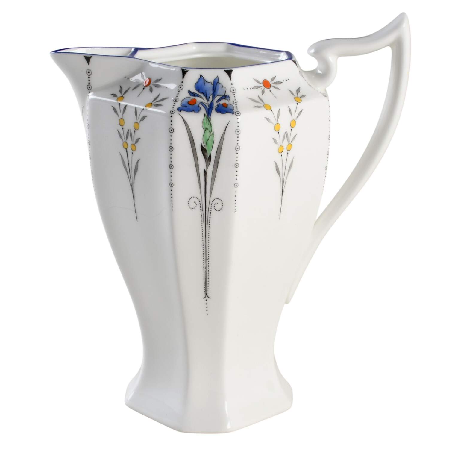 Blue Iris Hot Water Jug No Lid by Shelley-1