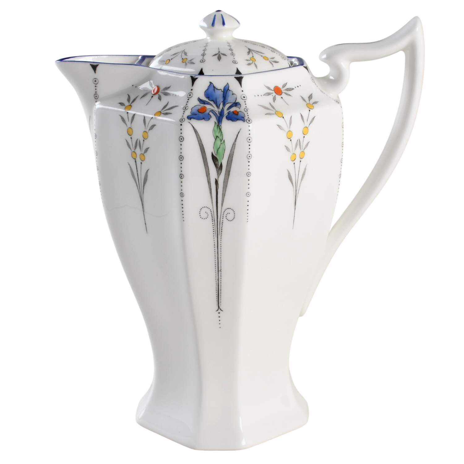 Blue Iris Hot Water Jug & Lid by Shelley-1