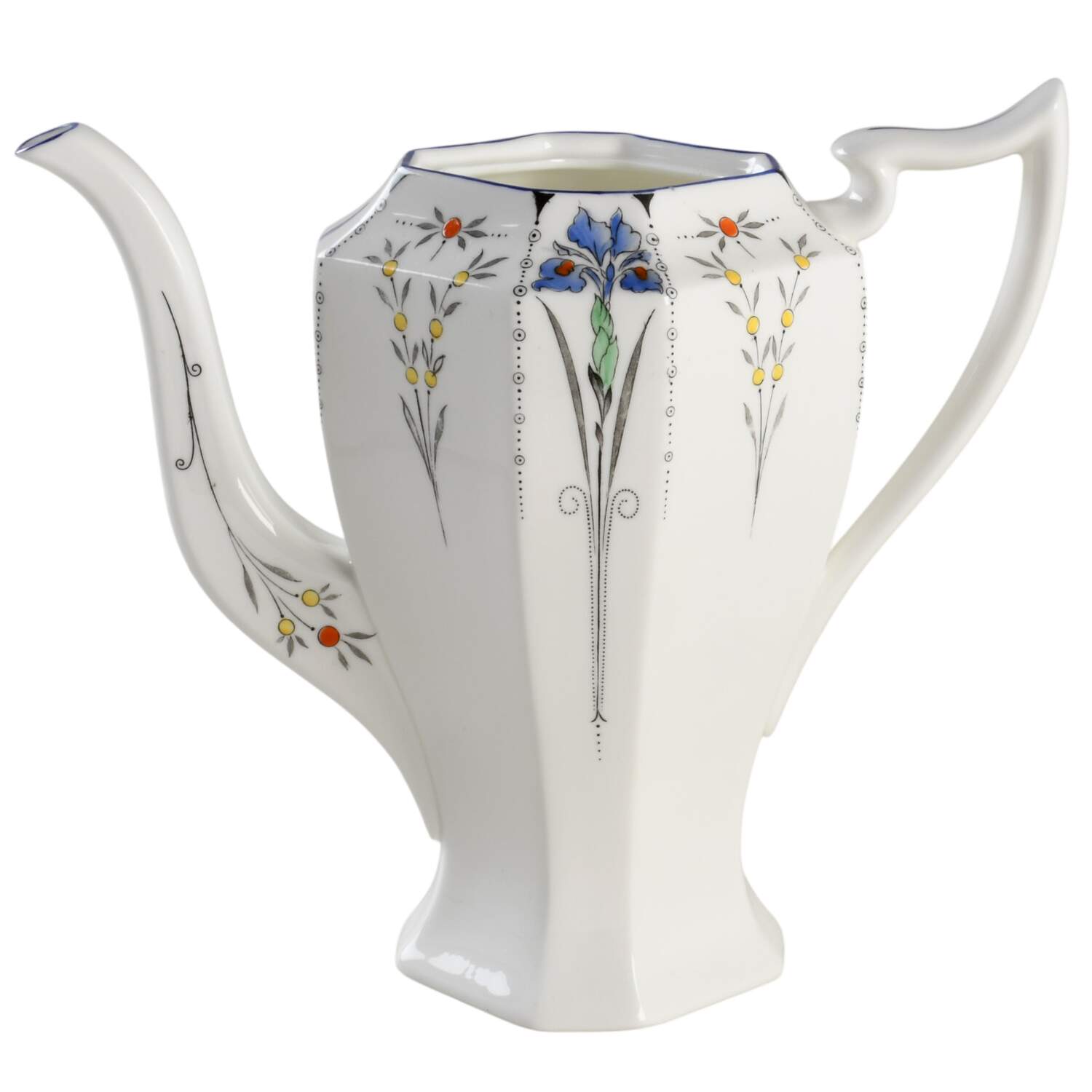 Blue Iris Coffee Pot No Lid by Shelley-1