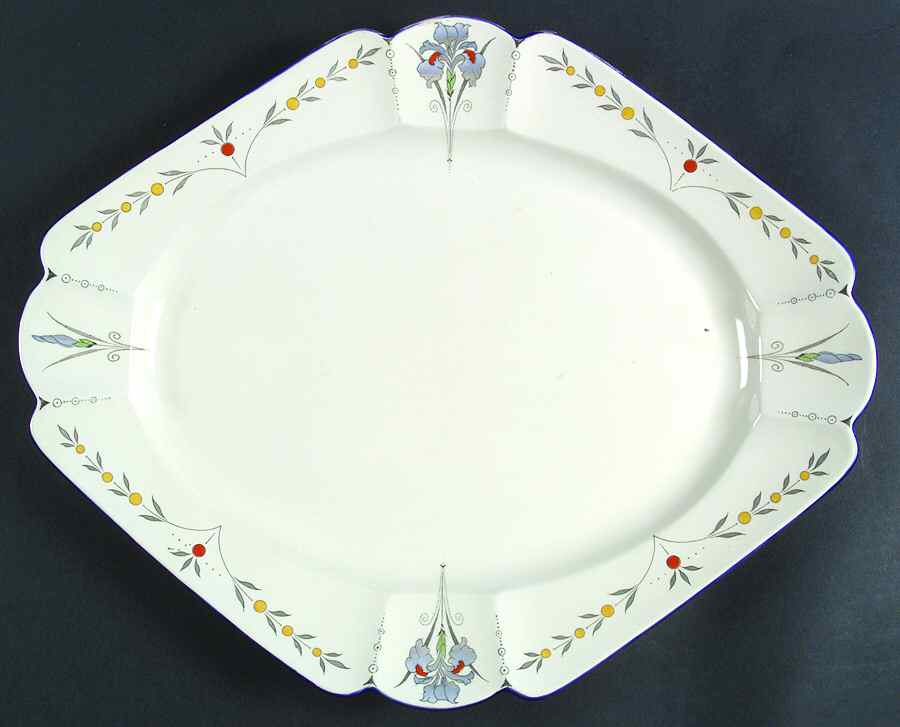 Blue Iris 17" Oval Serving Platter by Shelley-1