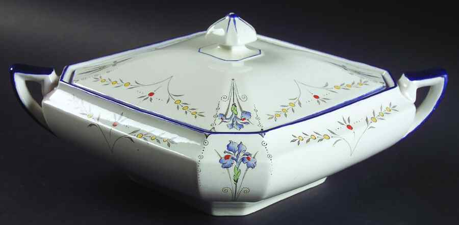 Blue Iris Square Covered Vegetable by Shelley-1
