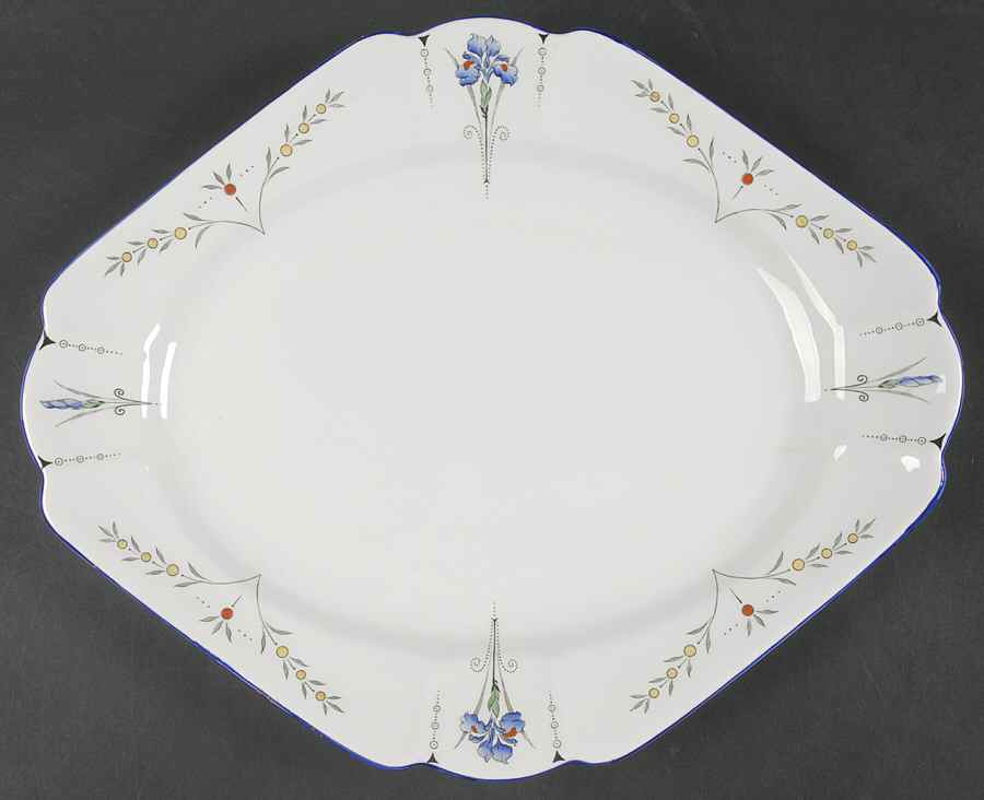 Blue Iris 12" Oval Serving Platter by Shelley-1