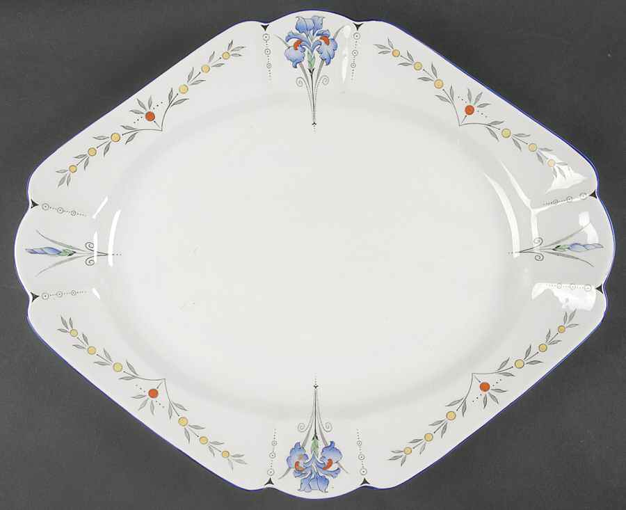 Blue Iris 15" Oval Serving Platter by Shelley-1