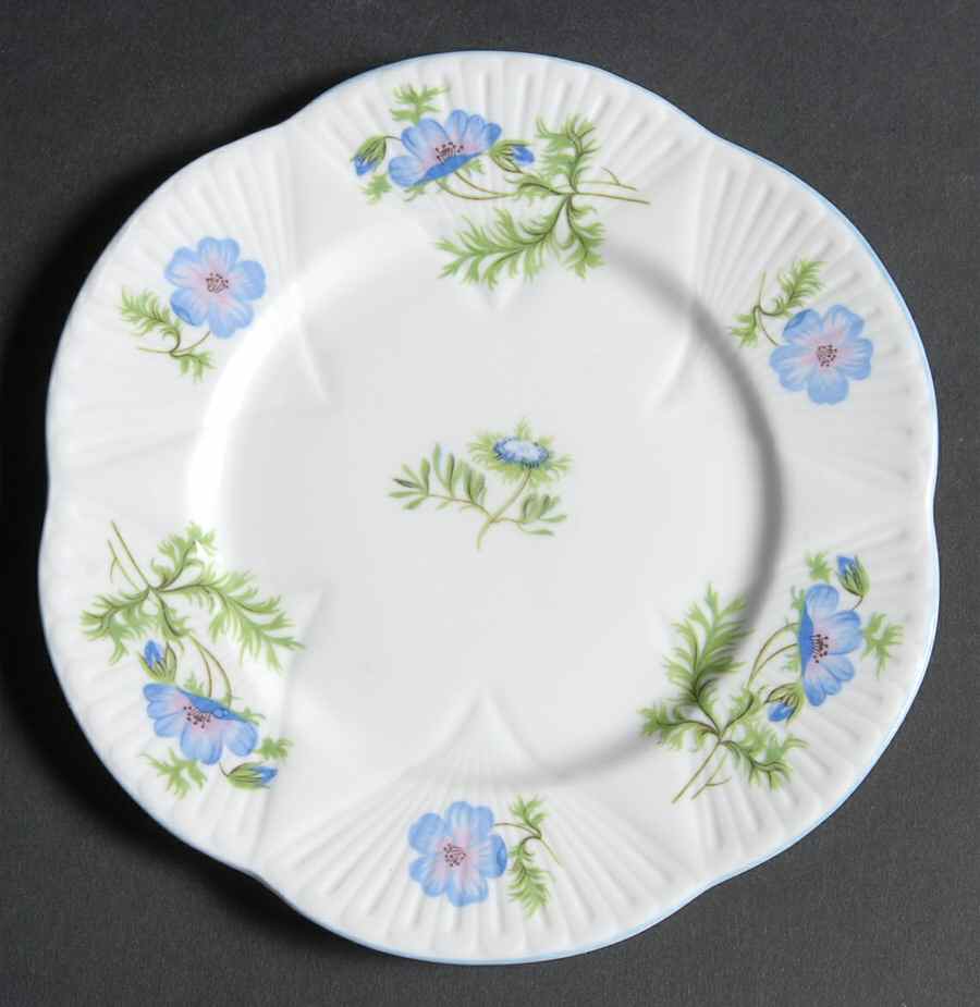 Blue Poppy (Dainty) Bread & Butter Plate by Shelley-1