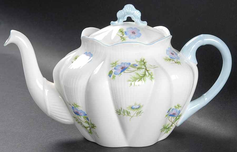 Blue Poppy (Dainty) Teapot & Lid by Shelley-1