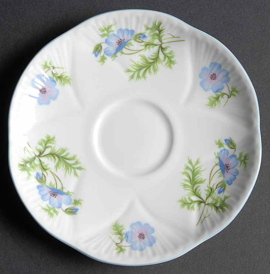 Blue Poppy (Dainty) Saucer for Flat Cup by Shelley-1