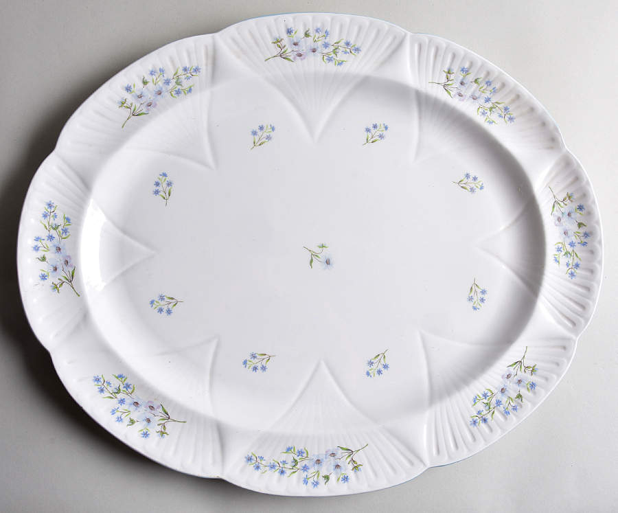 Blue Rock (Dainty Shape) 17" Oval Serving Platter by Shelley-1