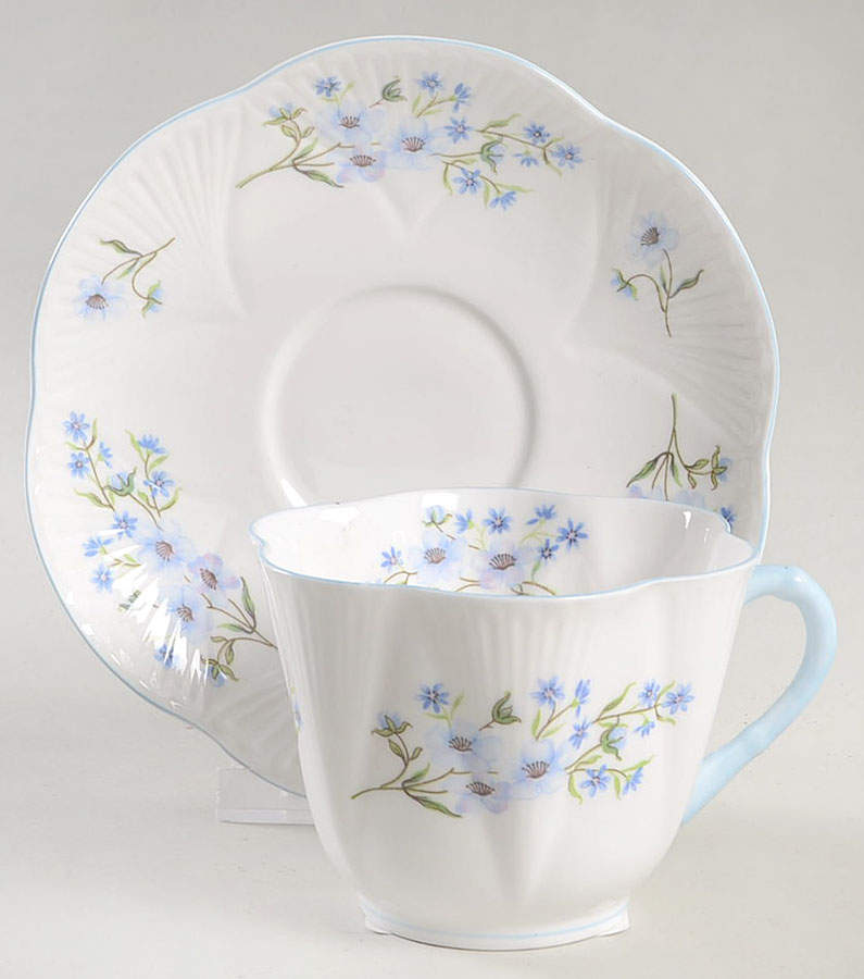 Blue Rock (Dainty Shape) Oversized Cup & Saucer Set by Shelley-1