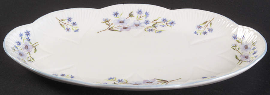 Blue Rock (Dainty Shape) Tray for Creamer & Open Sugar by Shelley-1
