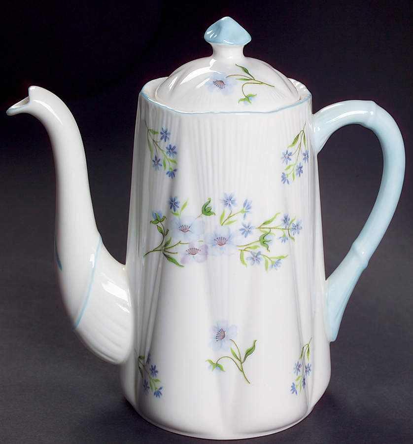 Blue Rock (Dainty Shape) Individual Coffee Pot & Lid by Shelley-1