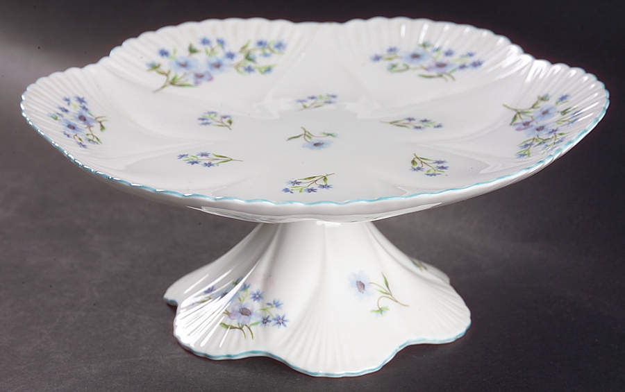 Blue Rock (Dainty Shape) 8" Diameter Pedestal Cake Stand by Shelley-1