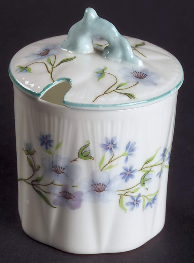 Blue Rock (Dainty Shape) Jam/Jelly & Lid by Shelley-1