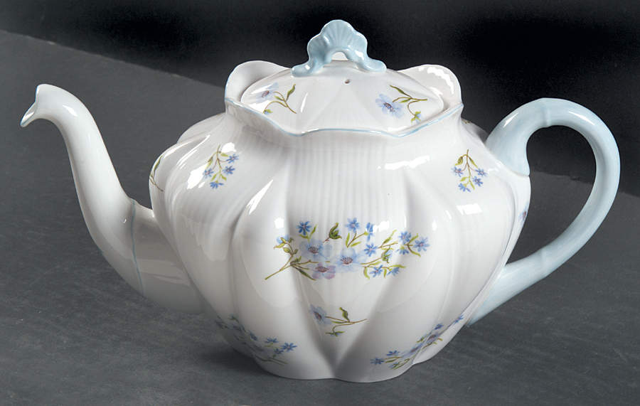 Blue Rock (Dainty Shape) Teapot & Lid by Shelley-1