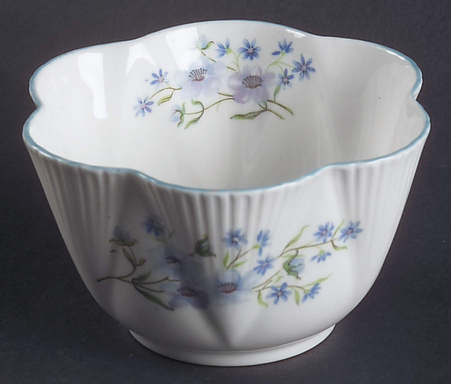 Blue Rock (Dainty Shape) Open Sugar Bowl by Shelley-1