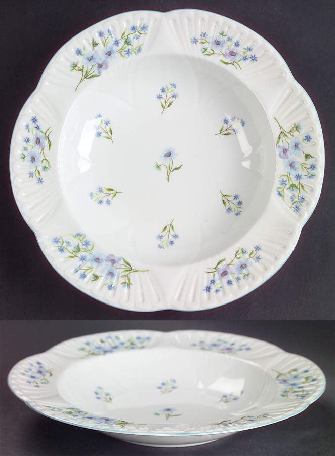 Blue Rock (Dainty Shape) Large Rim Soup Bowl by Shelley-1