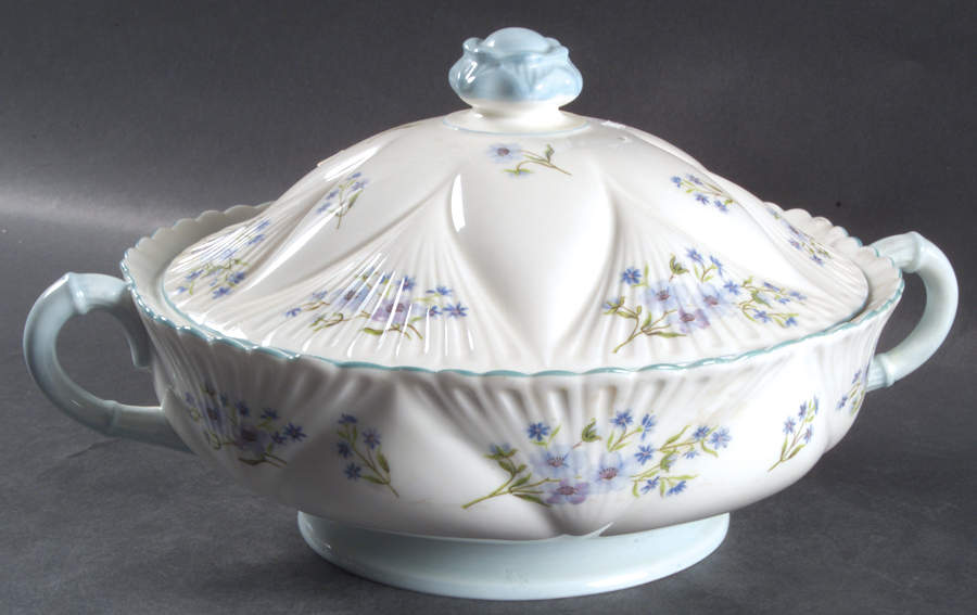 Blue Rock (Dainty Shape) Round Covered Vegetable by Shelley-1