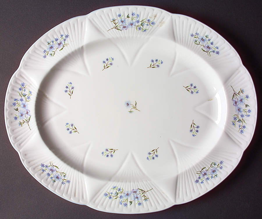 Blue Rock (Dainty Shape) 15" Oval Serving Platter by Shelley-1