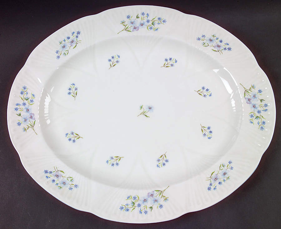 Blue Rock (Dainty Shape) 14" Oval Serving Platter by Shelley-1