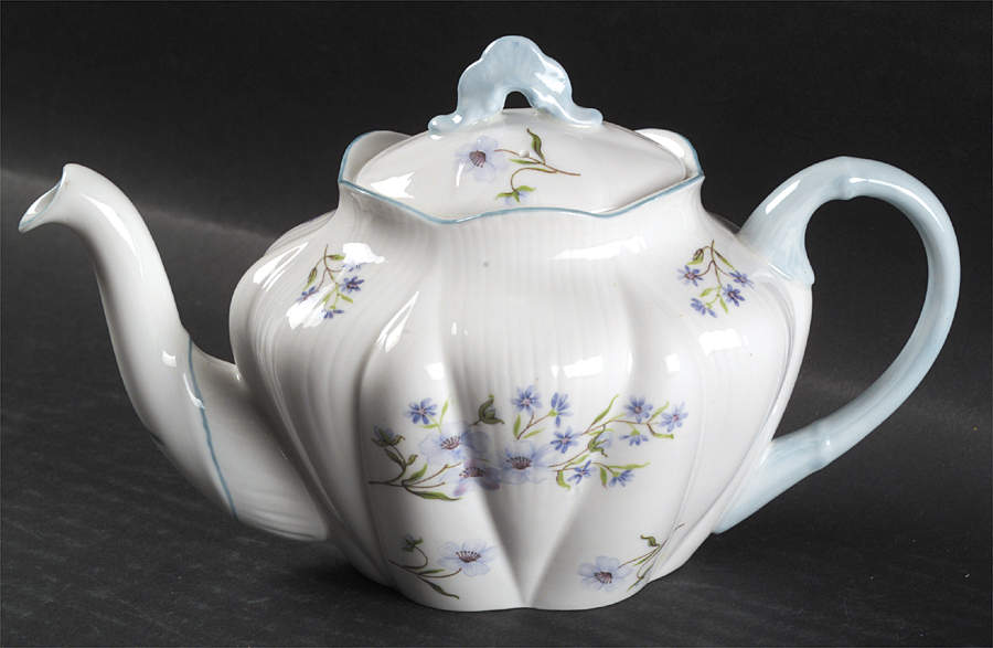 Blue Rock (Dainty Shape) Mini Teapot & Lid by Shelley-1