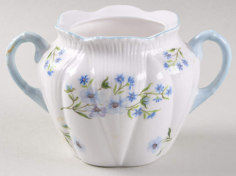 Blue Rock (Dainty Shape) Mini Sugar Bowl No Lid by Shelley-1