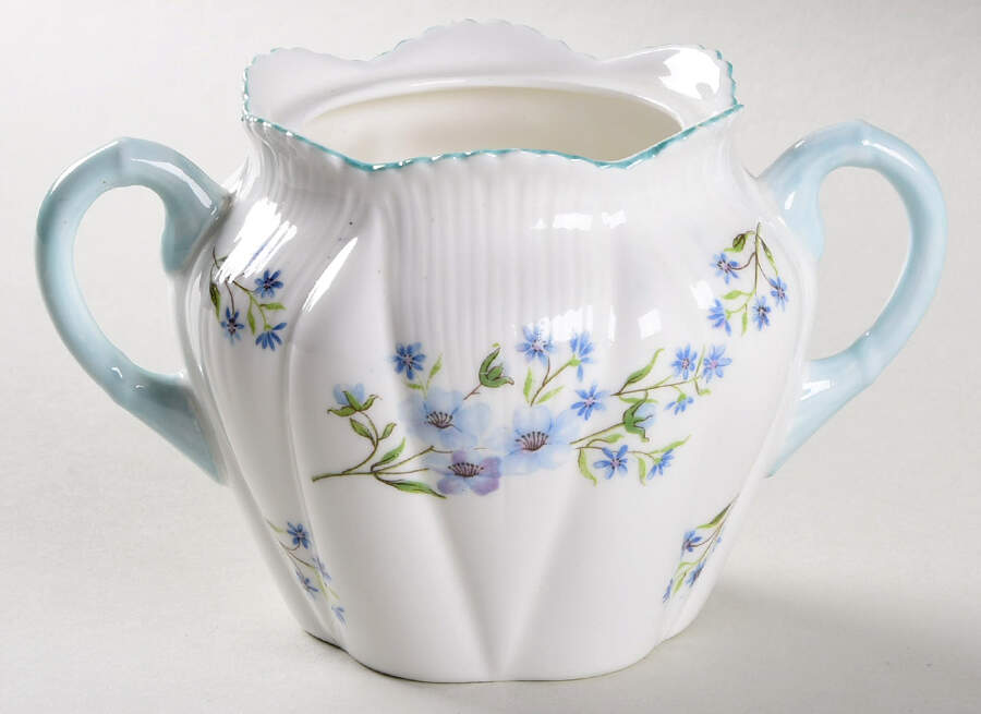 Blue Rock (Dainty Shape) Sugar Bowl No Lid by Shelley-1