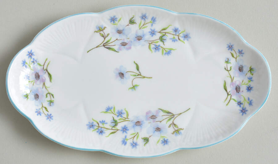 Blue Rock (Dainty Shape) Tray for Individual Creamer & Open Sugar by Shelley-1
