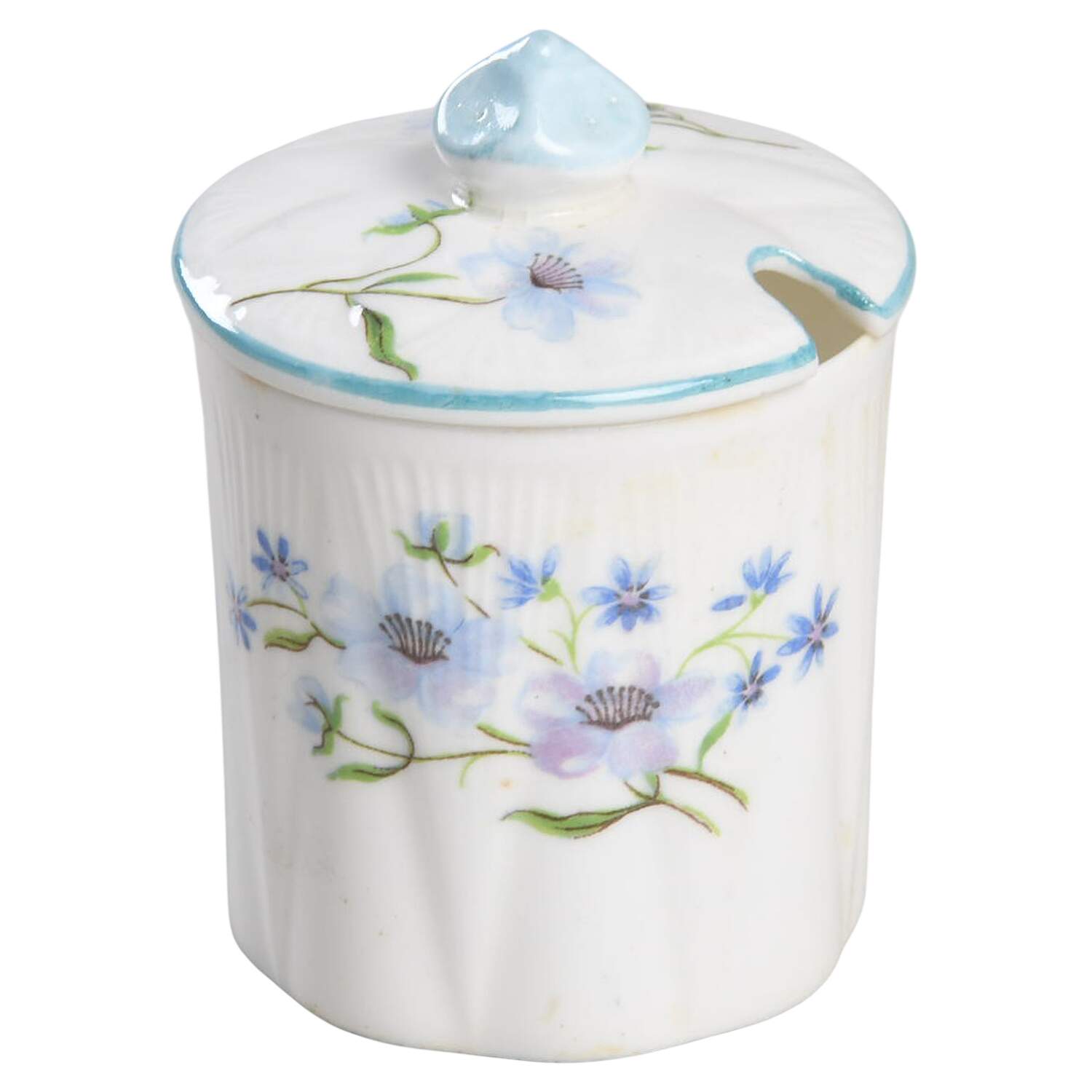 Blue Rock (Dainty Shape) Jam/Jelly & Lid by Shelley-1