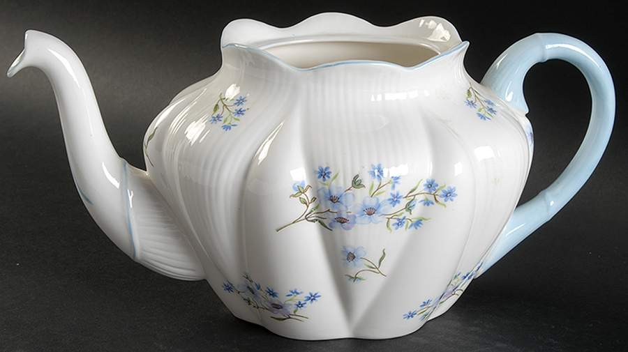 Blue Rock (Dainty Shape) Teapot No Lid by Shelley-1