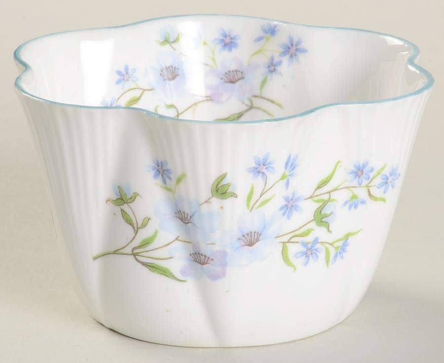 Blue Rock (Dainty Shape) Mini Open Sugar Bowl by Shelley-1