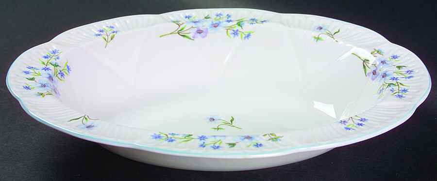 Blue Rock (Dainty Shape) 10" Oval Vegetable Bowl by Shelley-1