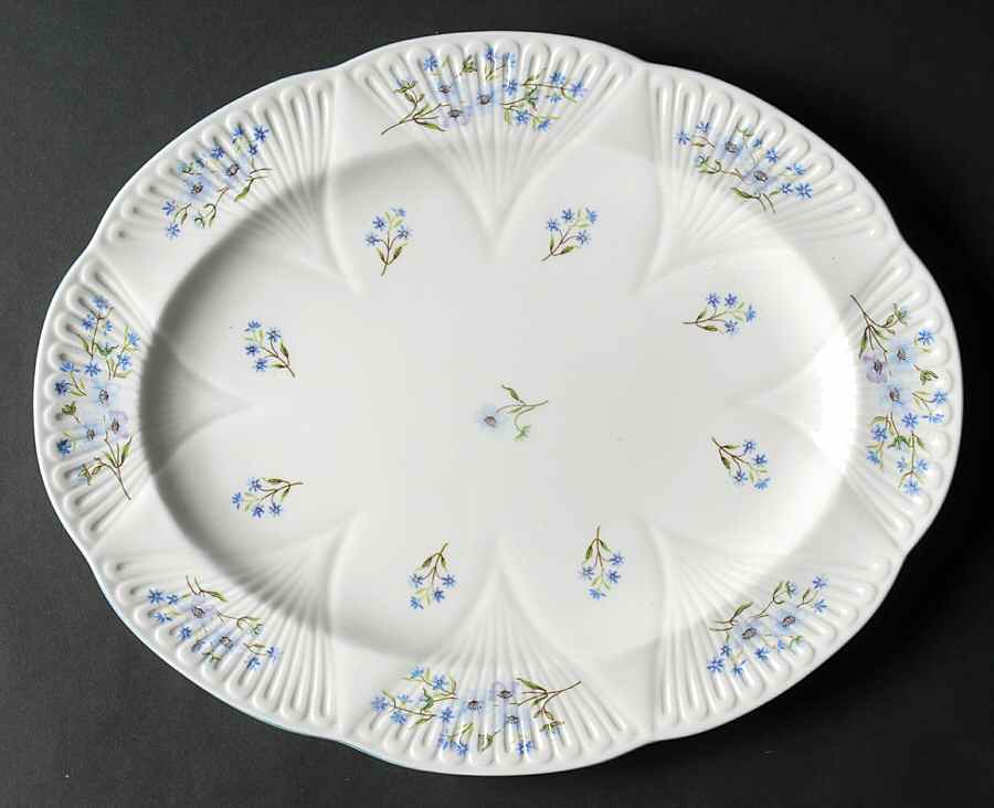 Blue Rock (Dainty Shape) 12" Oval Serving Platter by Shelley-1