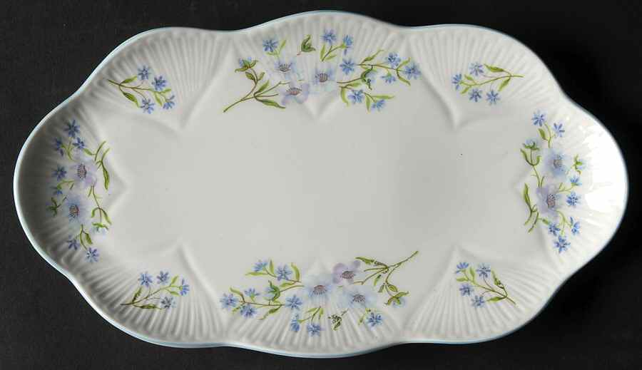 Blue Rock (Dainty Shape) Tray for Mini Creamer & Open Sugar by Shelley-1