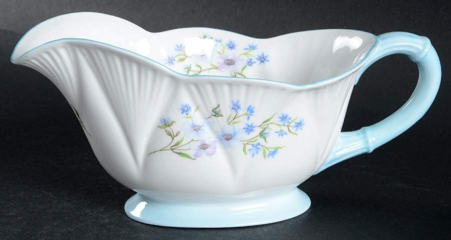 Blue Rock (Dainty Shape) Gravy Boat by Shelley-1