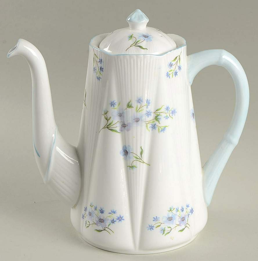 Blue Rock (Dainty Shape) Small Coffee Pot & Lid by Shelley-1