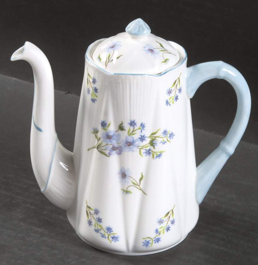 Blue Rock (Dainty Shape) Mini Coffee Pot & Lid by Shelley-1