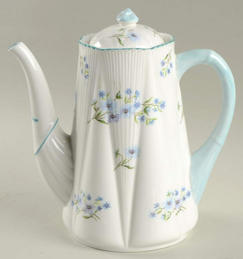 Blue Rock (Dainty Shape) Small Coffee Pot & Lid by Shelley-1