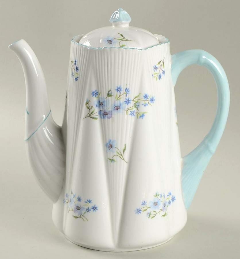 Blue Rock (Dainty Shape) Mini Coffee Pot & Lid by Shelley-1