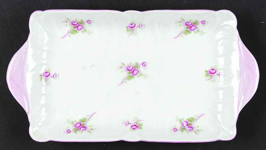 Bridal Rose (Oleander Shape) 9" Rectangular Tray by Shelley-1