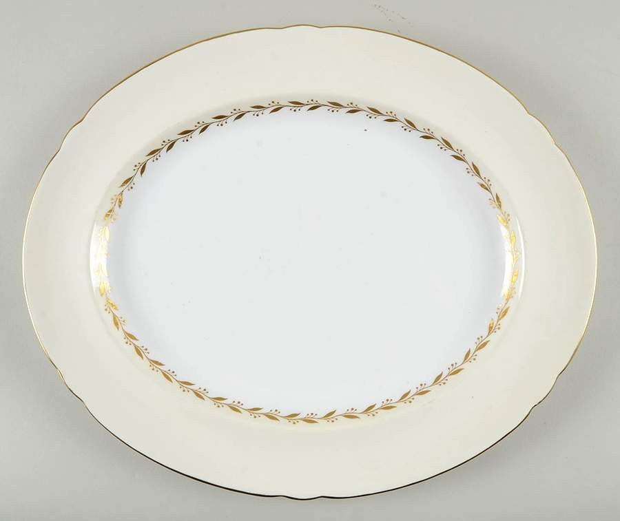 Bridal Wreath 15" Oval Serving Platter by Shelley-1