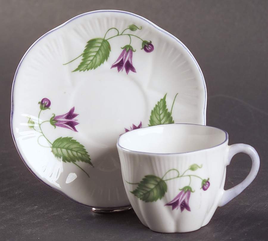 Campanula (Dainty) Flat Toy Cup and Saucer Set by Shelley-1