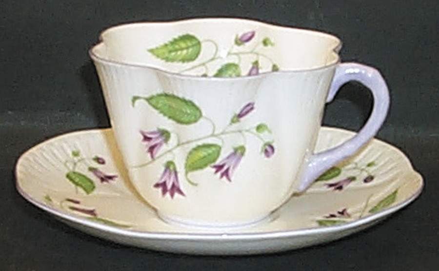 Campanula (Dainty) Flat Cup & Saucer Set by Shelley-1