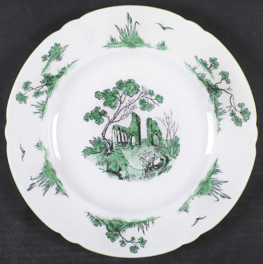 Castle Green (Green Trim) Dinner Plate by Shelley-1