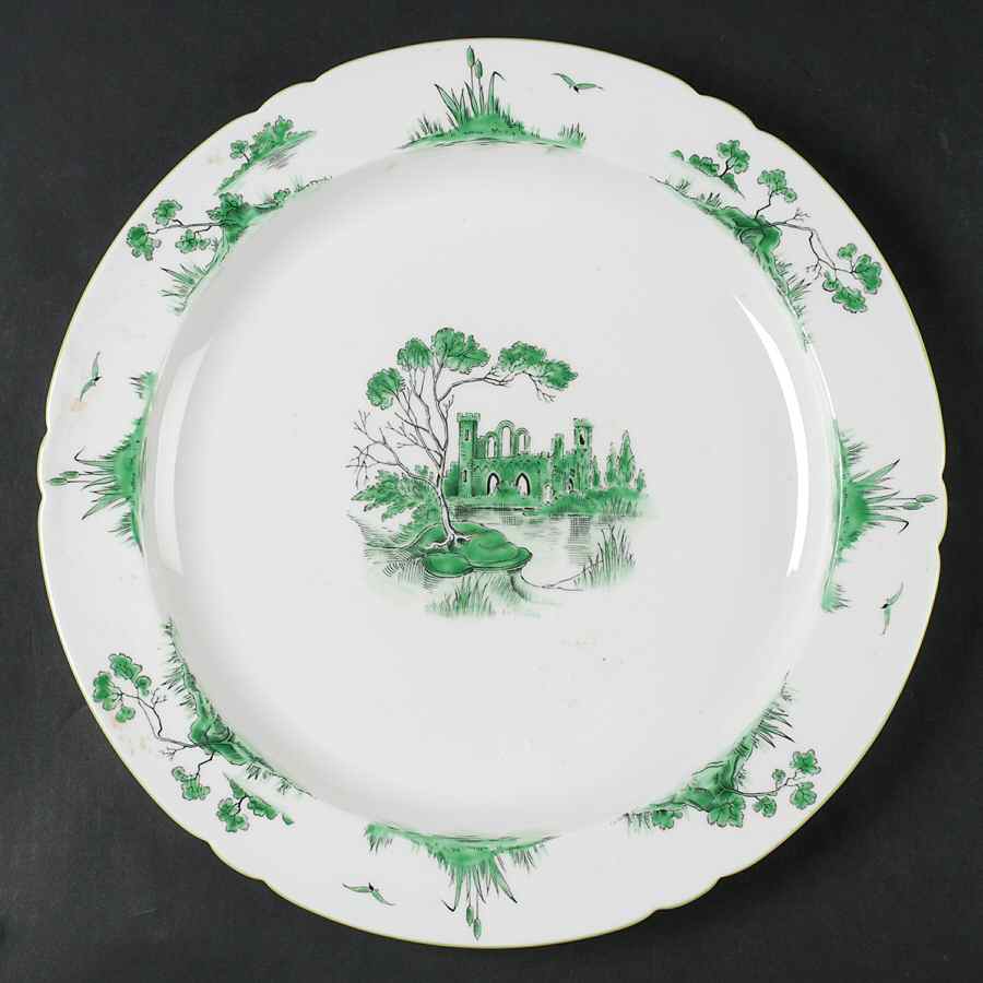 Castle Green (Green Trim) 13" Chop Plate (Round Platter) by Shelley-1