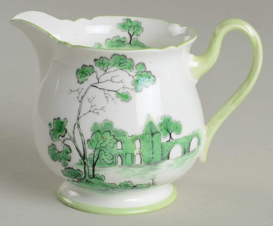 Castle Green (Green Trim) Creamer by Shelley-1