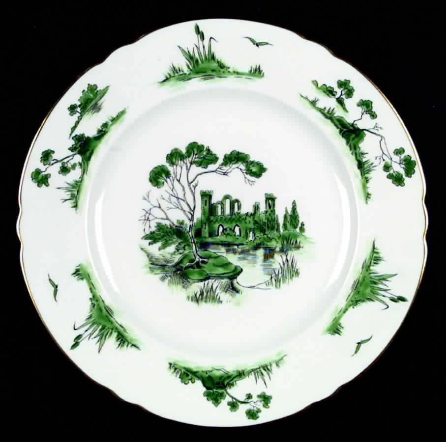 Castle Green (Gold Trim) Dinner Plate by Shelley-1